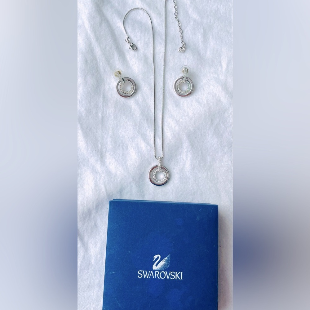 Authentic Swarovski earrings and necklace set